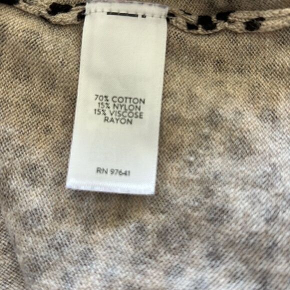 LADIES JJILL BOAT-NECK SWEATER OCELOT PATTERN Size Small 3/4 Sleeve - Picture 11 of 14